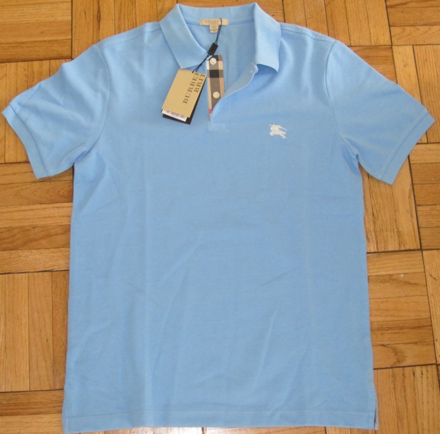 sky blue burberry shirt